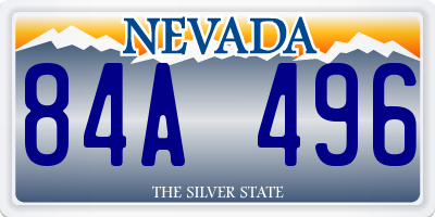 NV license plate 84A496