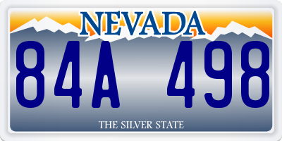 NV license plate 84A498