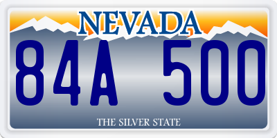 NV license plate 84A500