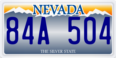 NV license plate 84A504