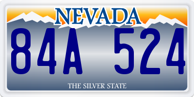 NV license plate 84A524