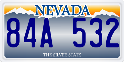 NV license plate 84A532