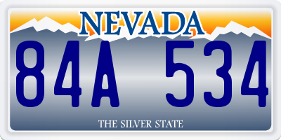 NV license plate 84A534