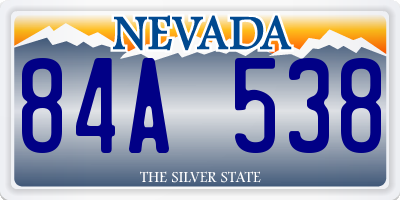 NV license plate 84A538