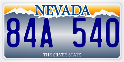 NV license plate 84A540
