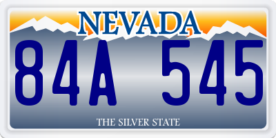 NV license plate 84A545