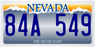 NV license plate 84A549