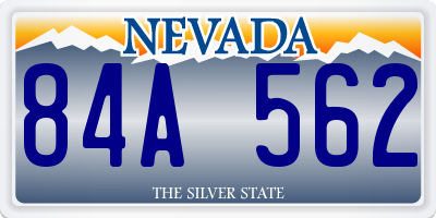 NV license plate 84A562