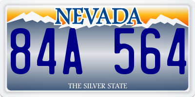 NV license plate 84A564