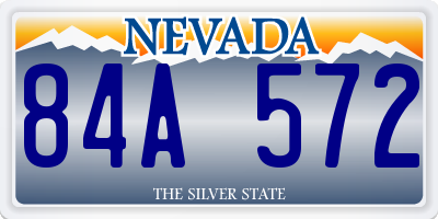 NV license plate 84A572