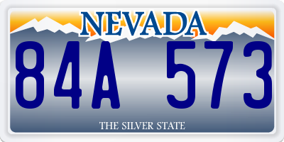 NV license plate 84A573