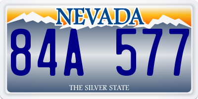 NV license plate 84A577