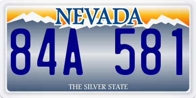 NV license plate 84A581