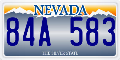 NV license plate 84A583