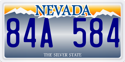 NV license plate 84A584