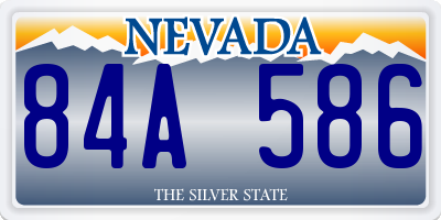 NV license plate 84A586