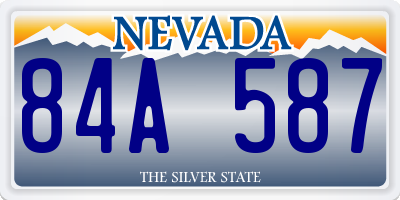 NV license plate 84A587