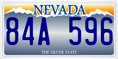NV license plate 84A596