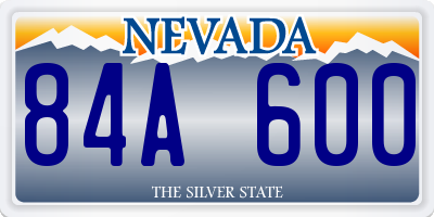 NV license plate 84A600