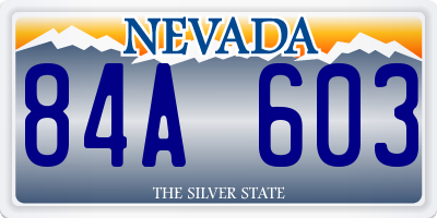 NV license plate 84A603