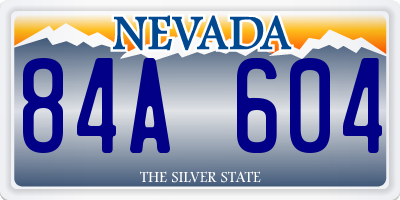 NV license plate 84A604
