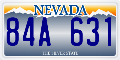 NV license plate 84A631