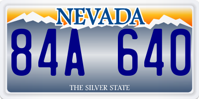 NV license plate 84A640