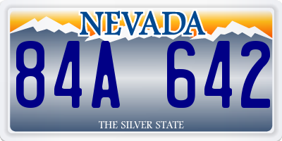NV license plate 84A642