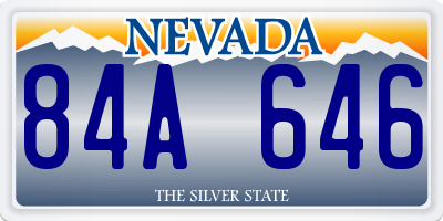 NV license plate 84A646