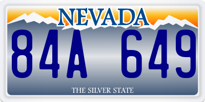 NV license plate 84A649