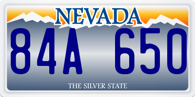 NV license plate 84A650