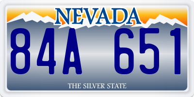 NV license plate 84A651