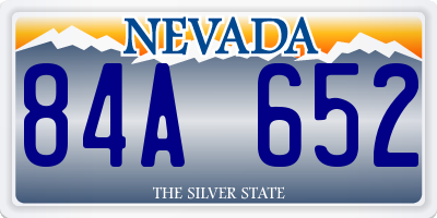 NV license plate 84A652
