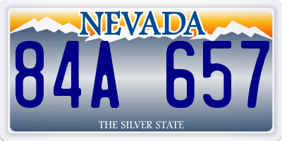 NV license plate 84A657