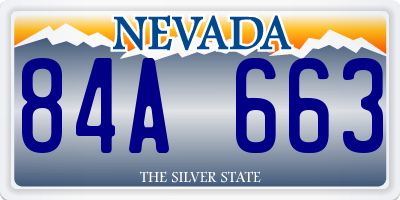NV license plate 84A663
