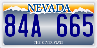 NV license plate 84A665