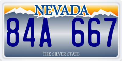 NV license plate 84A667