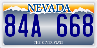 NV license plate 84A668