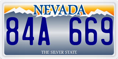 NV license plate 84A669
