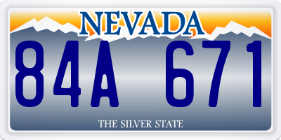 NV license plate 84A671