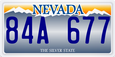 NV license plate 84A677