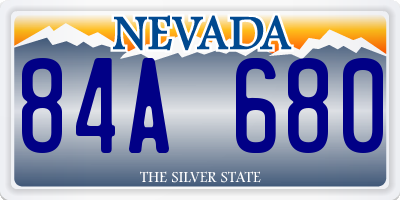 NV license plate 84A680