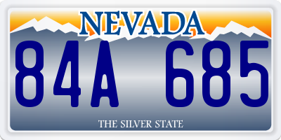 NV license plate 84A685
