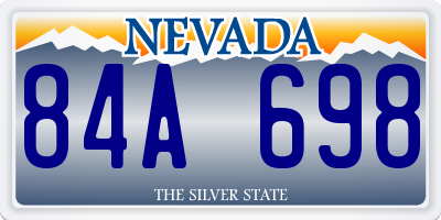 NV license plate 84A698