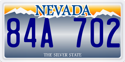 NV license plate 84A702