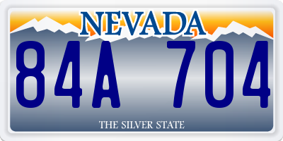 NV license plate 84A704