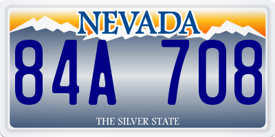NV license plate 84A708