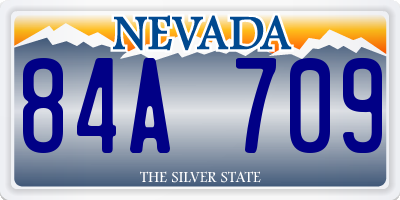 NV license plate 84A709