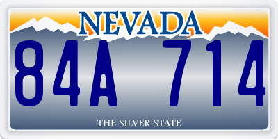 NV license plate 84A714