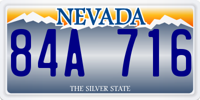 NV license plate 84A716